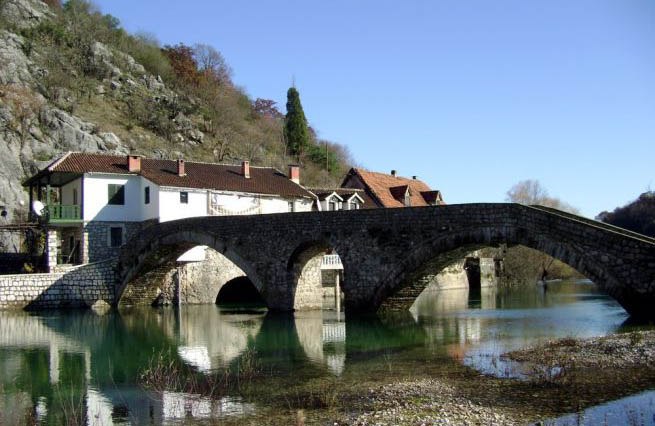 Danilo's Bridge and the village of Rijeka Crnojevića